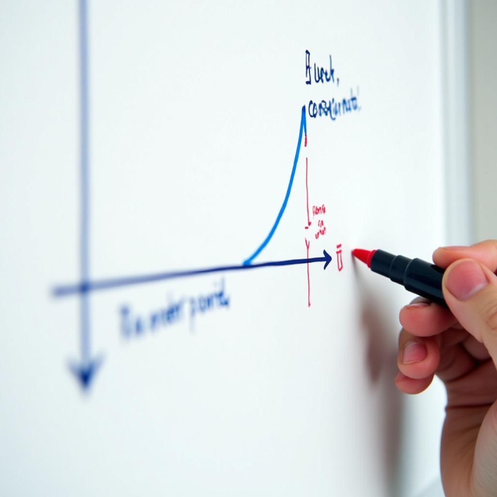 Diagramă cu punctul de recomandă și stocul de siguranță ilustrate grafic