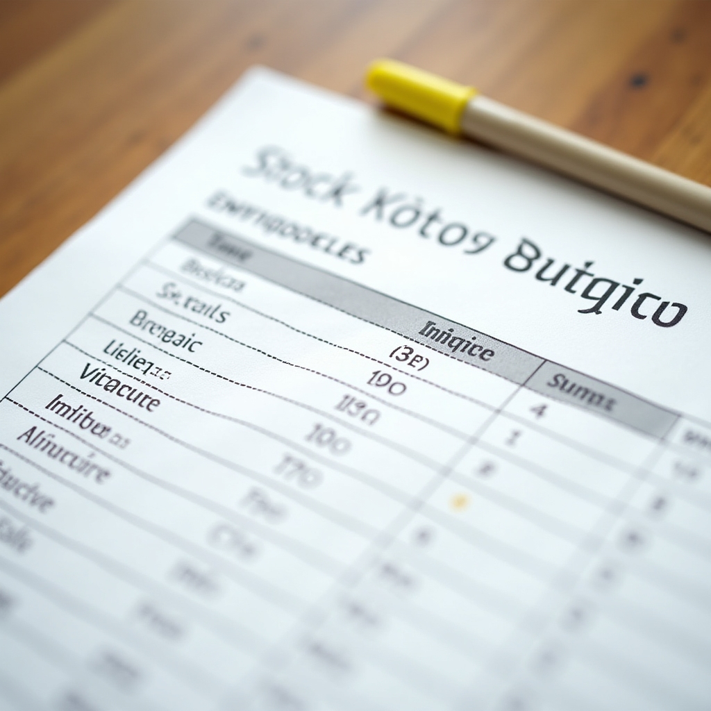 Tabel de analiză a rotației stocului pe categorii de produse